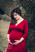 Pregnant lady in red dress