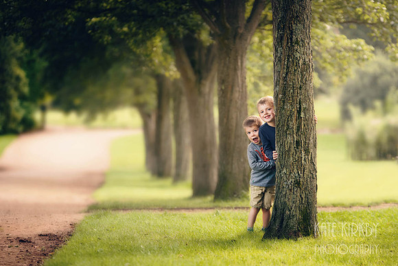 brothers playing hide and seek